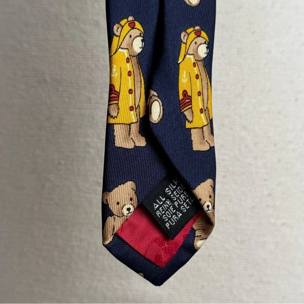 JOHN COMFORT Navy Silk Teddy Bear Tie